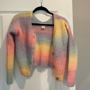 Jessica Simpson rainbow cardigan size small